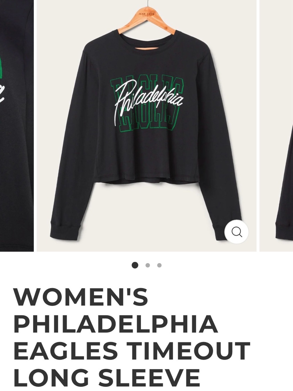 Junk Food Clothing Black Long Sleeve Philadelphia Script Tee